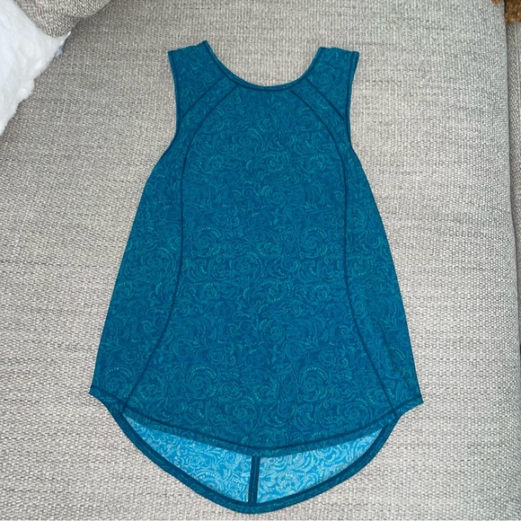 LULULEMON SWIFTLY TECH RACERBACK TEAL MOTIVATIONAL SPIRAL TANK TOP - Picture 2 of 7